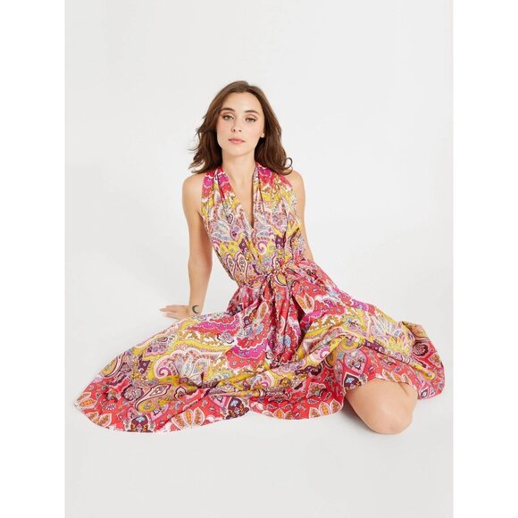 Mille Dresses & Skirts - 🆕 Mille Marilyn Paisley Halter Neck Full Skirt Midi Dress Cotton Medium